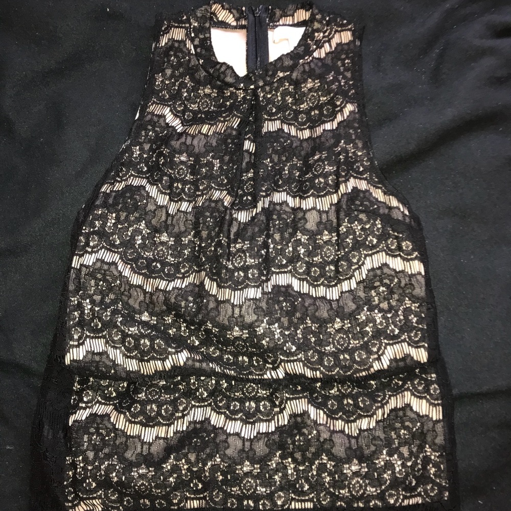 black tight lace dress